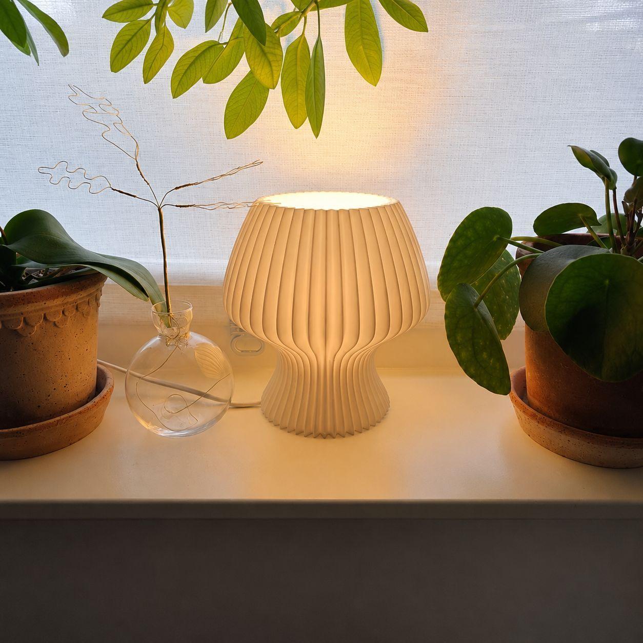Lámpara de Mesa Decorativa 3D Minimalista LED Beige-2