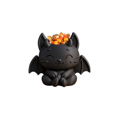 Bowl Decorativo- Gatito Vampiro Halloween 18 cm Negro-0
