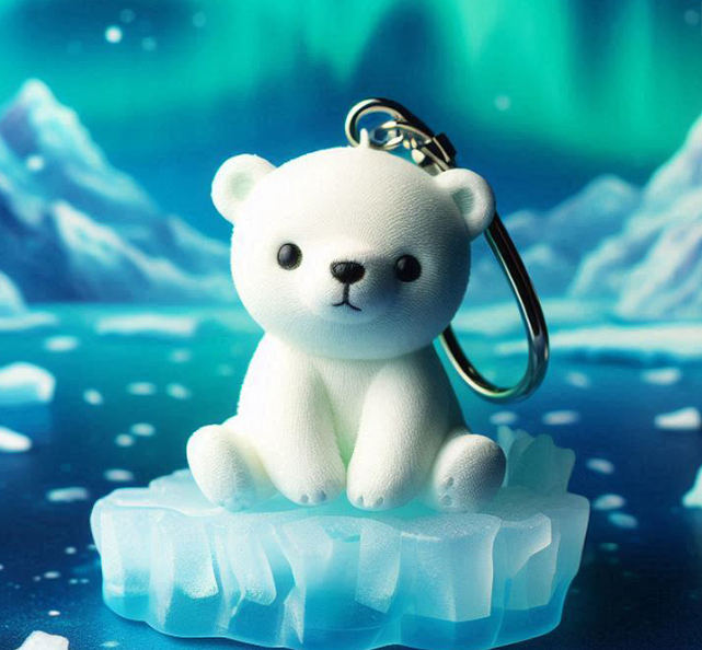 Llavero de Oso Polar Rudo-2