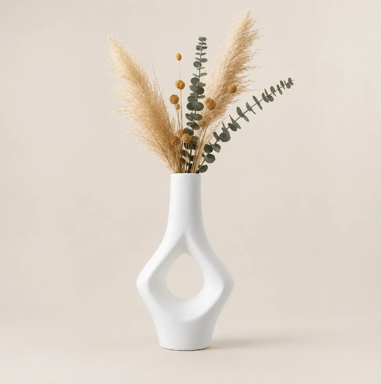 Figura Decorativa Jarr n Decorativo Moderno Blanco-0