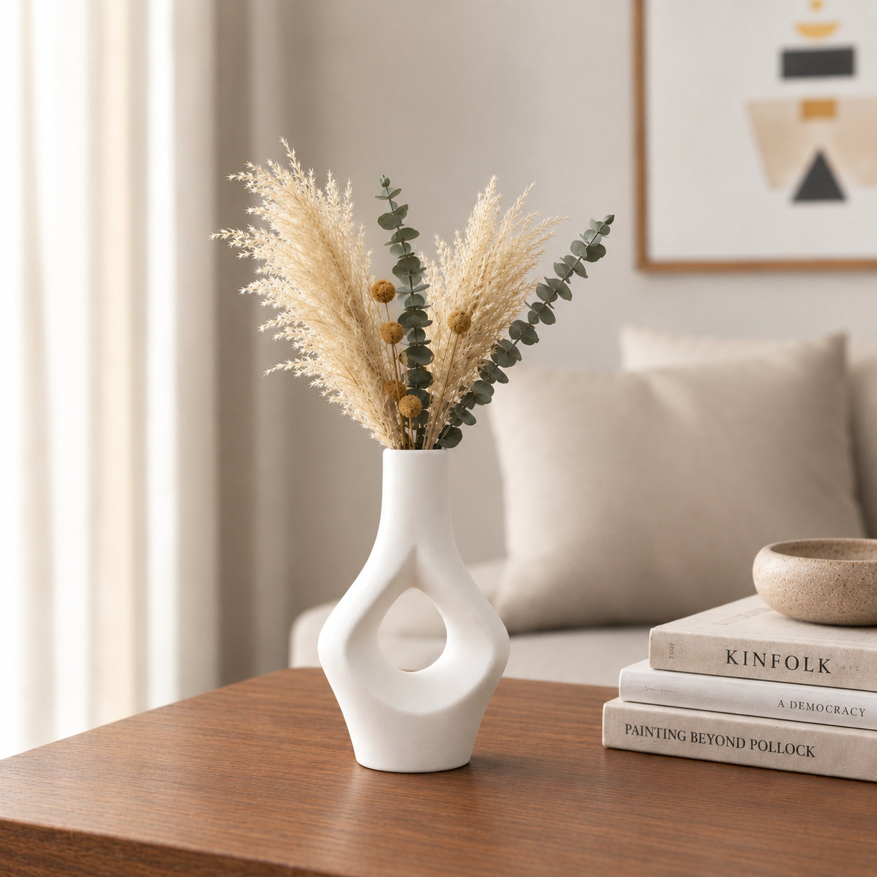 Figura Decorativa Jarr n Decorativo Moderno Blanco-1