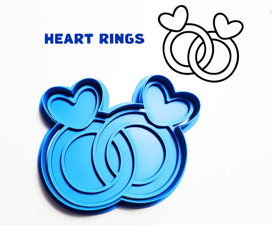 Cortador y sello de  Anillos de Corazones-2
