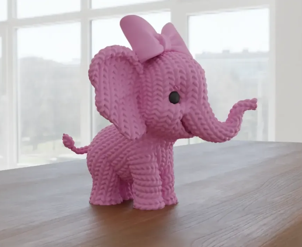 Figura Elefante adorable de punto-2