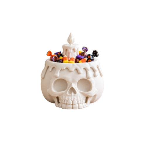 Bowl Decorativo- Calabaza Aterradora Halloween 20 cm Blanco-0