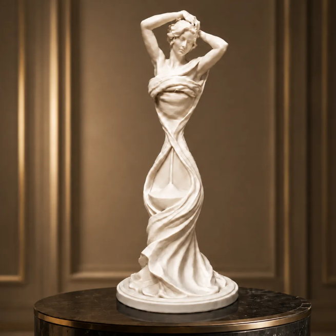 Escultura Decorativa Prints Patro- Musa de Reloj de Arena -1