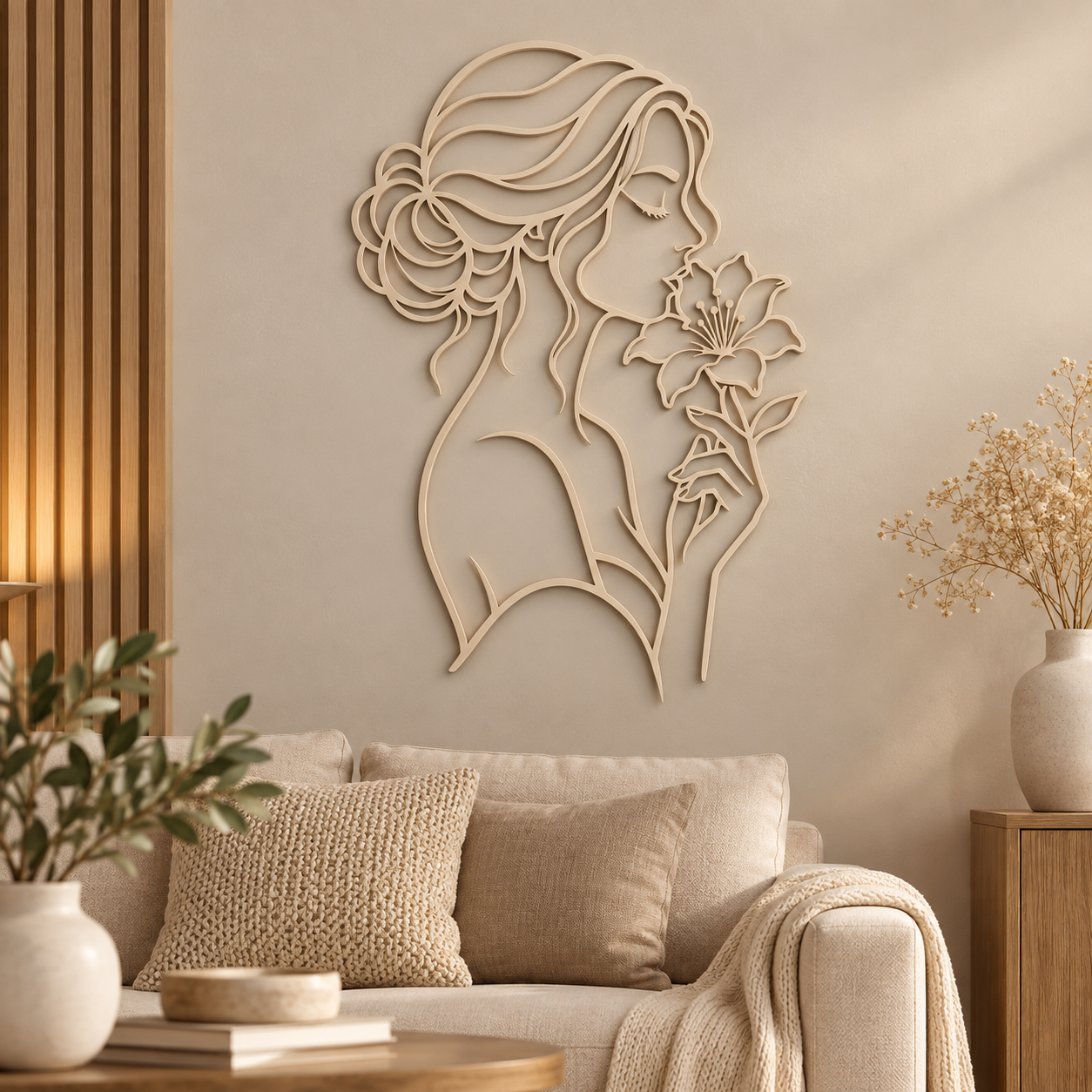 Decoración Prints Patro - Arte de Pared Mujer con Lirio Beige-4