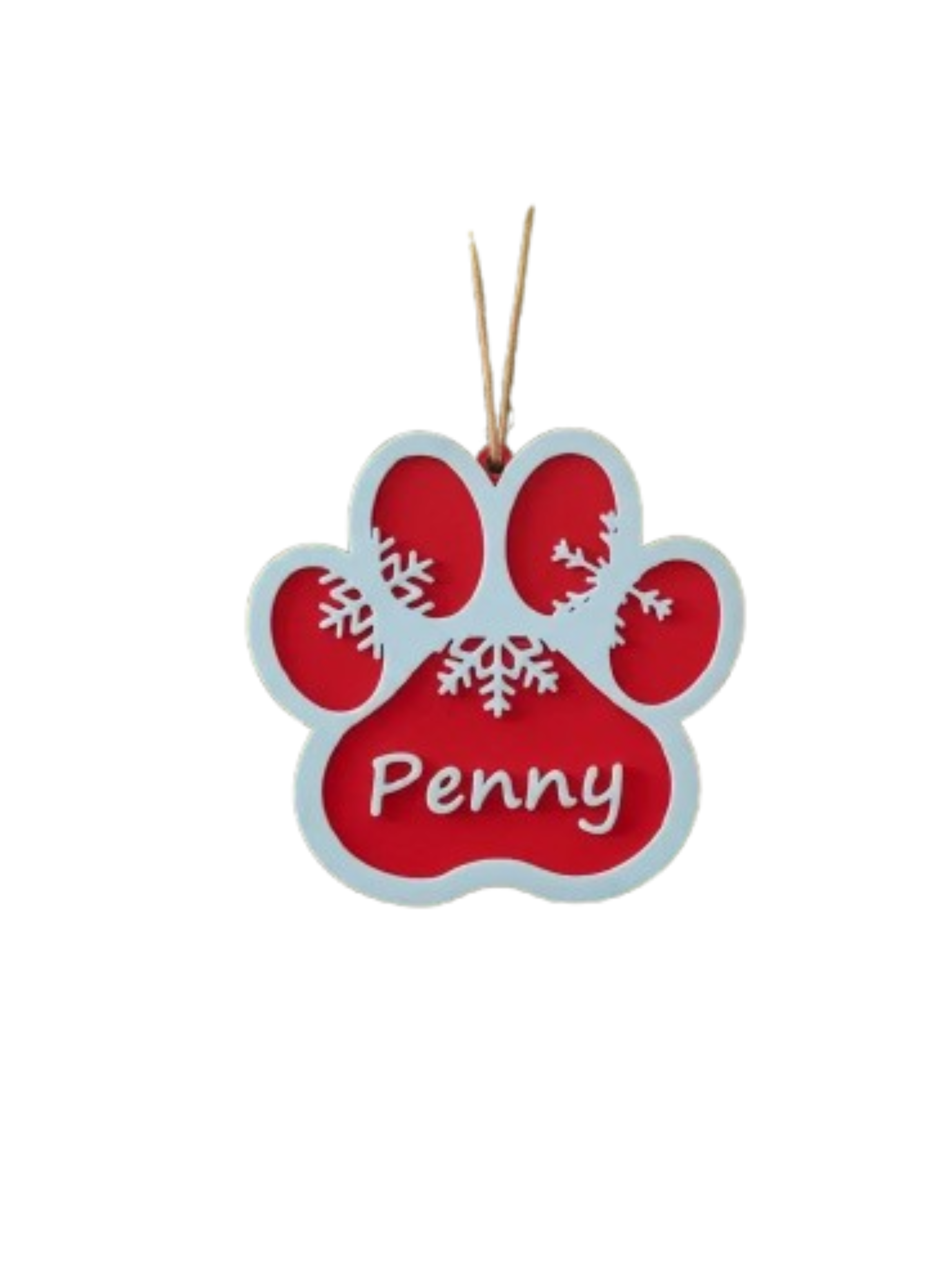 Adorno Navideño - Pata con nombre de gato personalizado-0