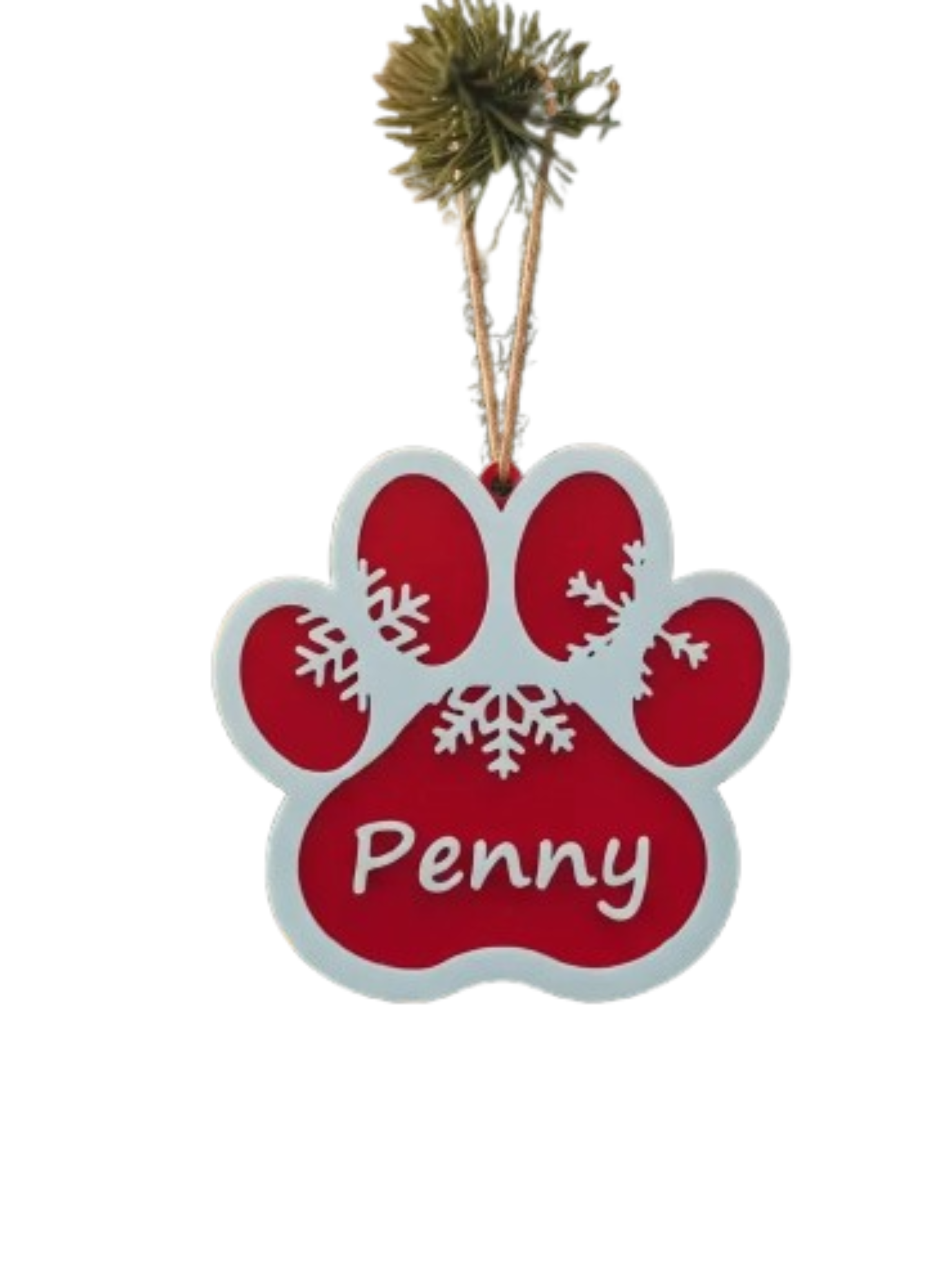 Adorno Navideño - Pata con nombre de gato personalizado-1