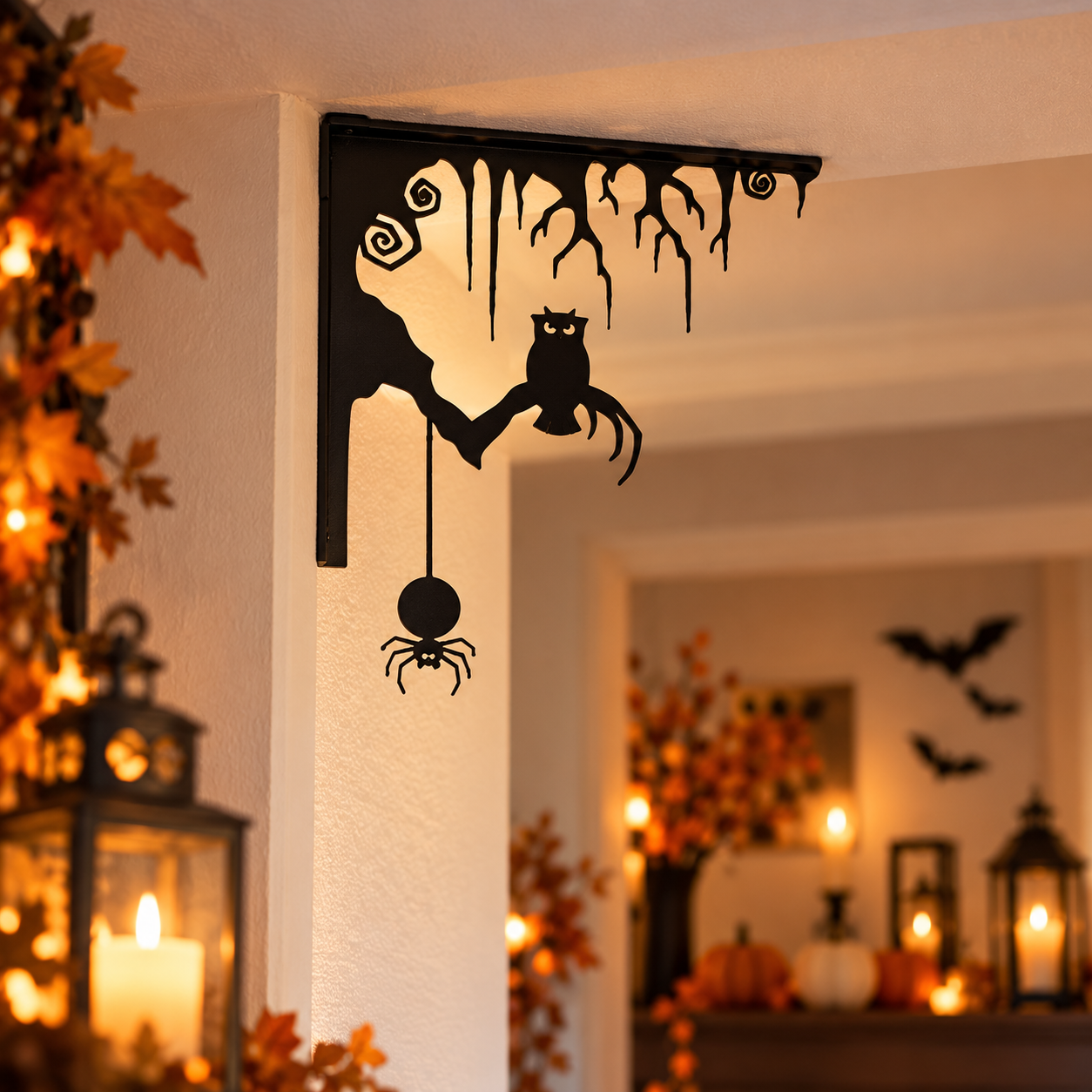 Decoración Halloween Prints Patro - Esquinero Door Corner Negro-0