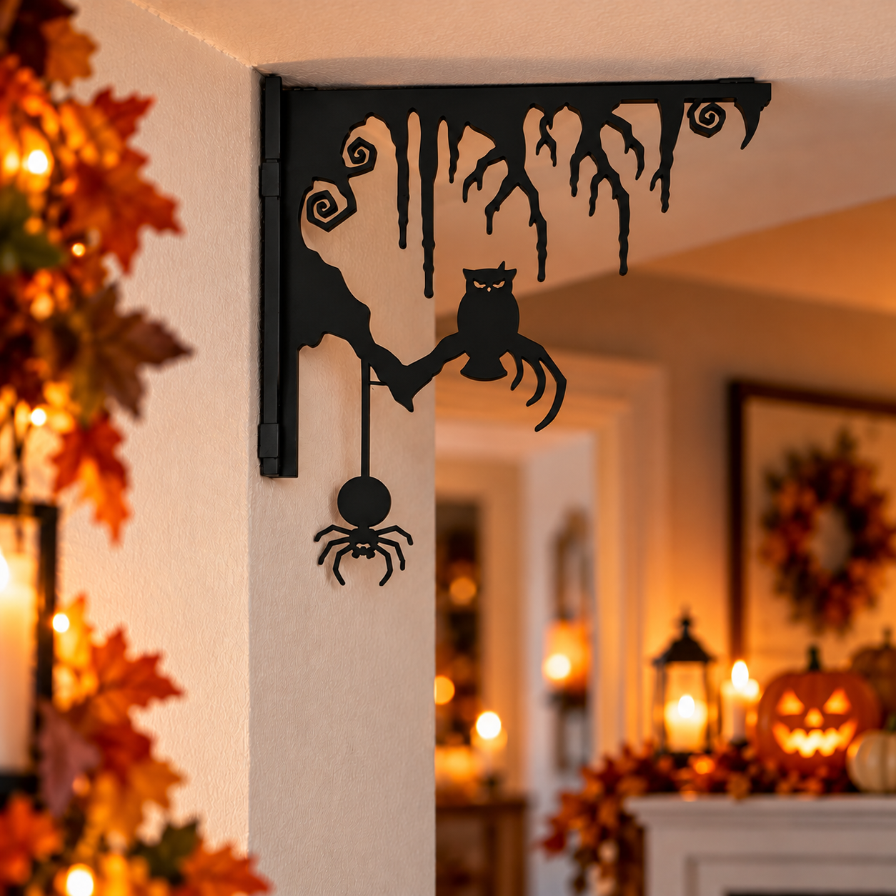 Decoración Halloween Prints Patro - Esquinero Door Corner Negro-2