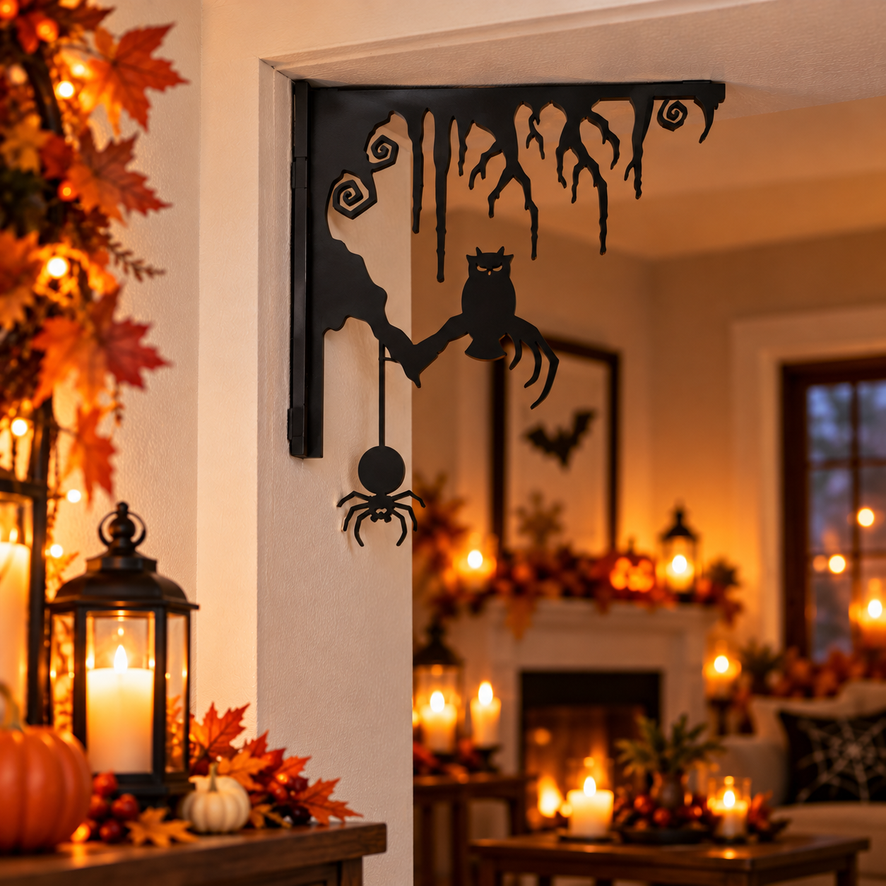Decoración Halloween Prints Patro - Esquinero Door Corner Negro-4