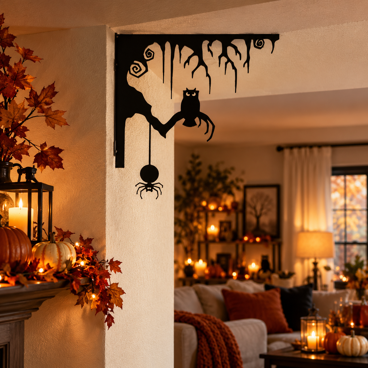 Decoración Halloween Prints Patro - Esquinero Door Corner Negro-5