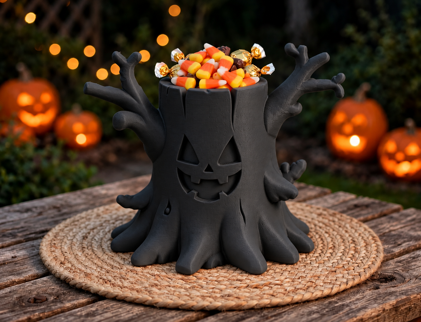 Bowl Decorativo- Tronco Jack Halloween 18 cm Negro-5