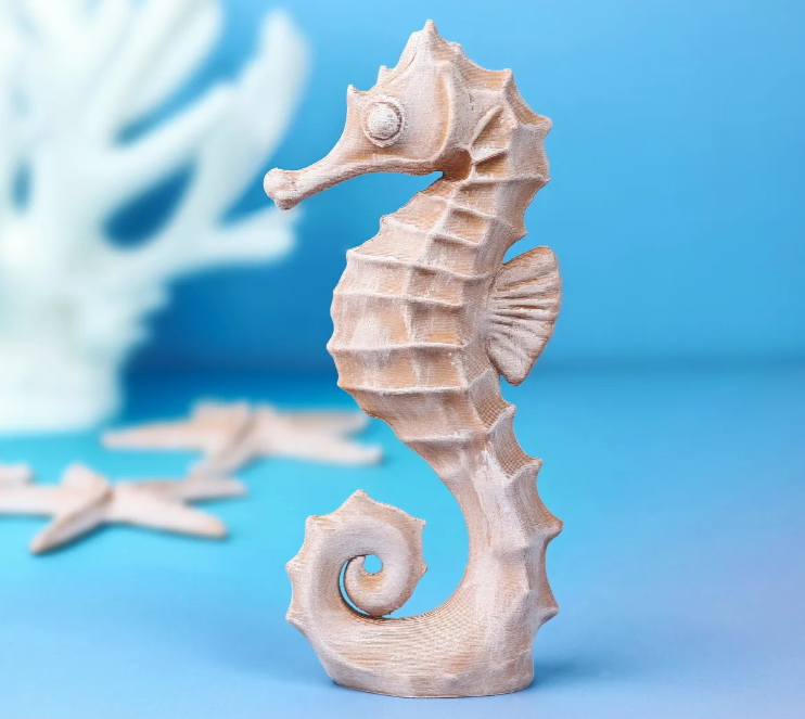 Figura Decorativa Prints Patro- Caballito de Mar Marrón-2