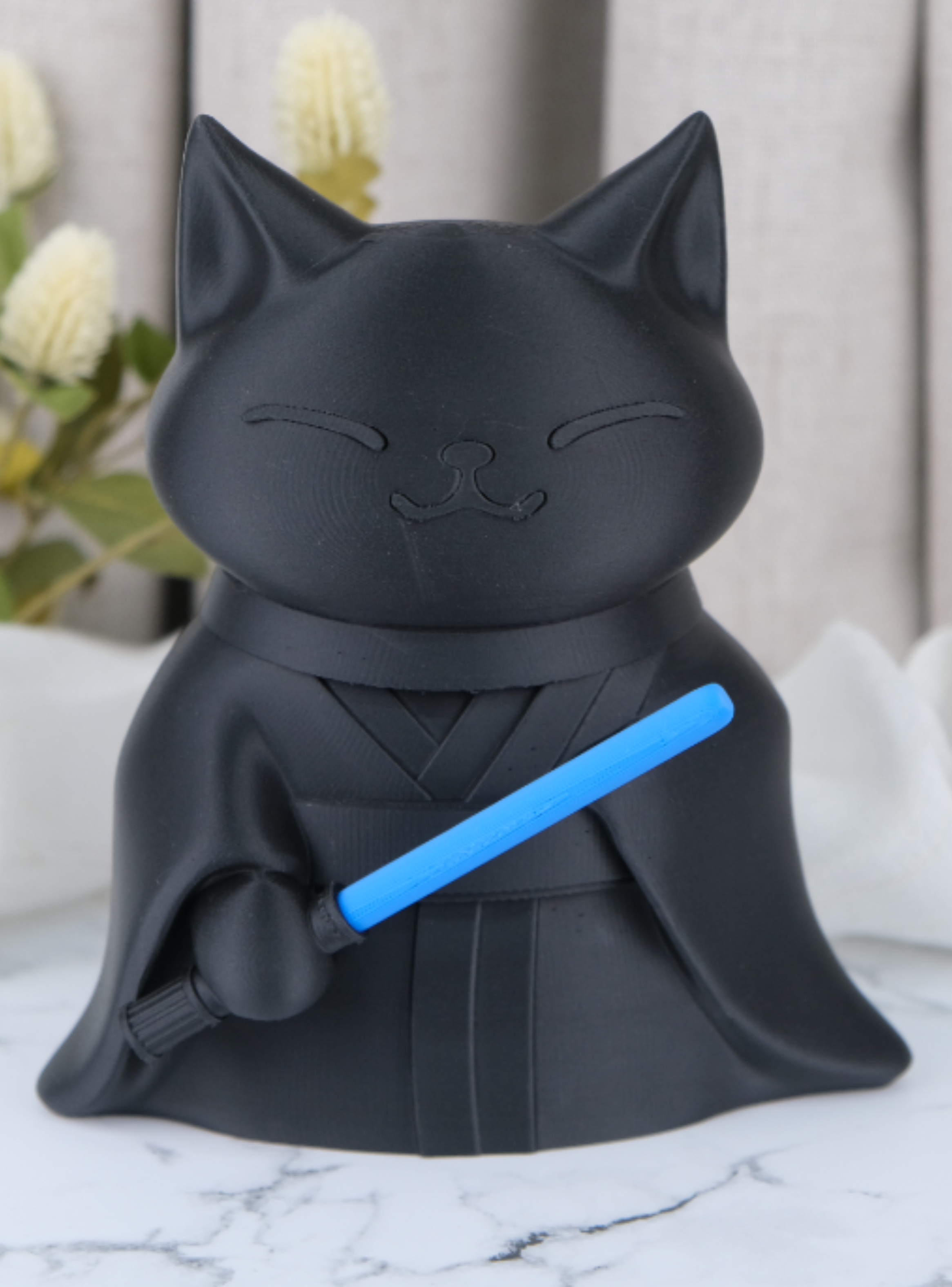 Figura Decoración- Escultura Gato Jedi-1