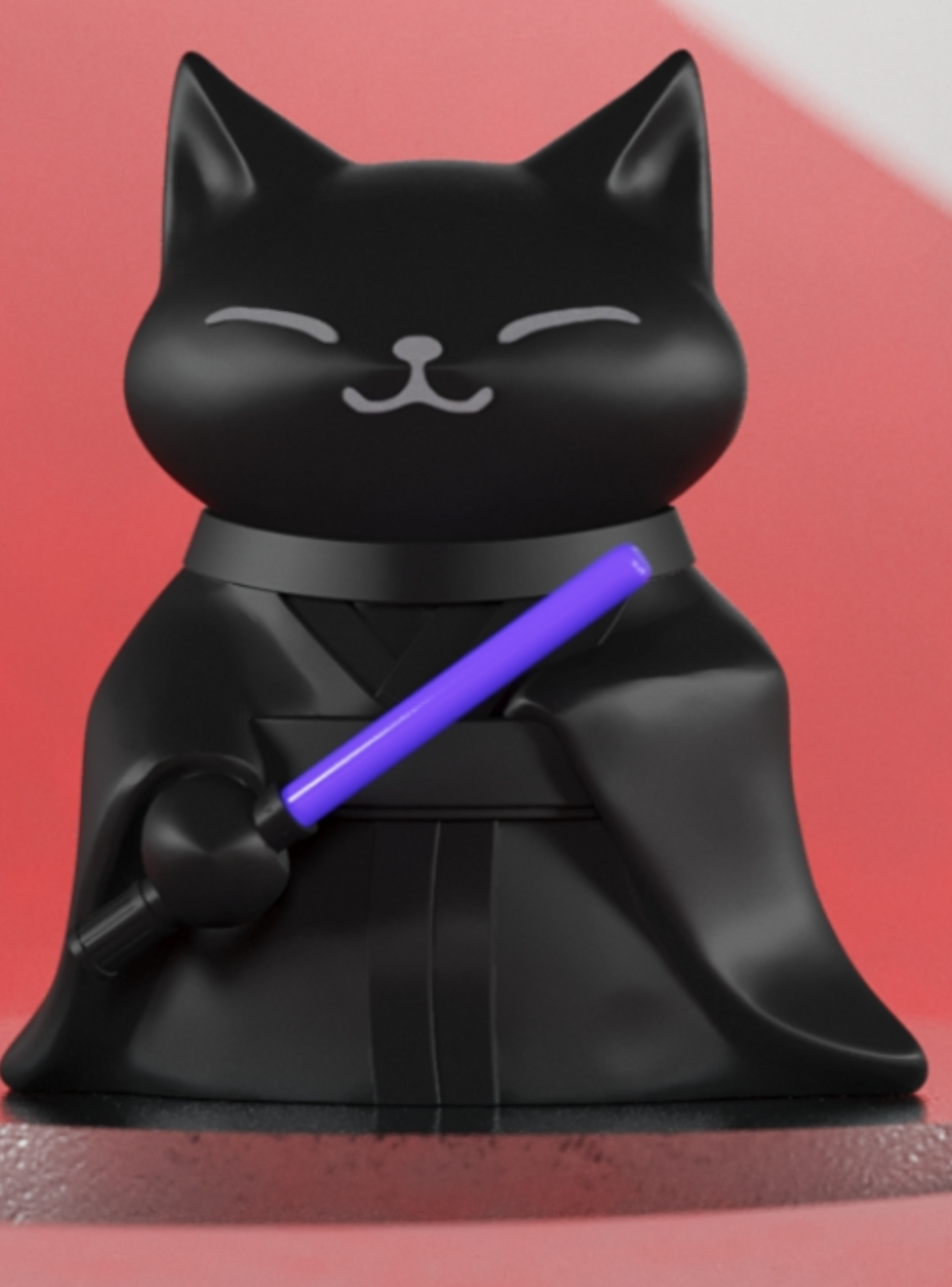 Figura Decoración- Escultura Gato Jedi-2