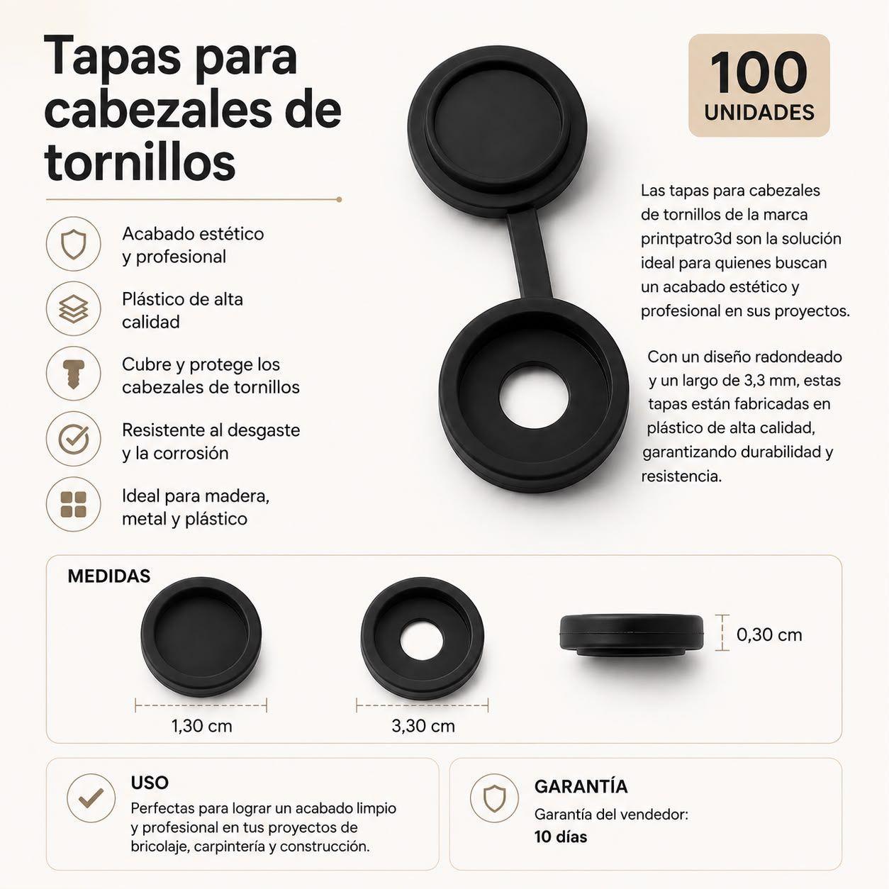 Tapas para Cabezales de Tornillos 100 un-3
