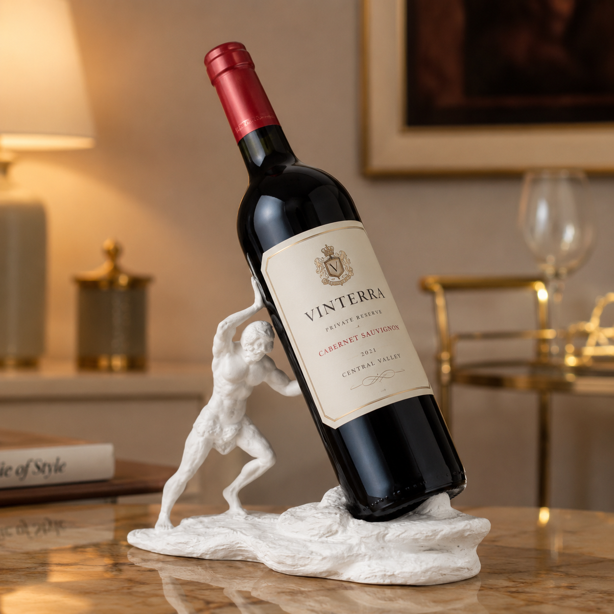 Soporte de vino - Diseño Dios Griego-1