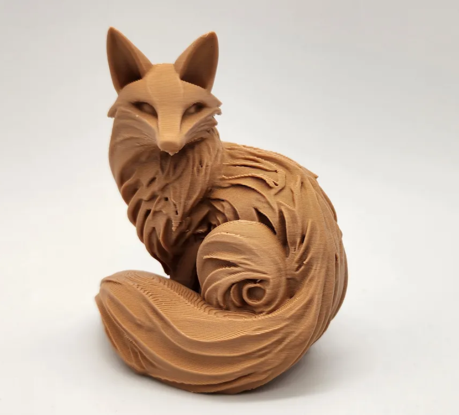 Escultura - Zorro estilo tallado-3