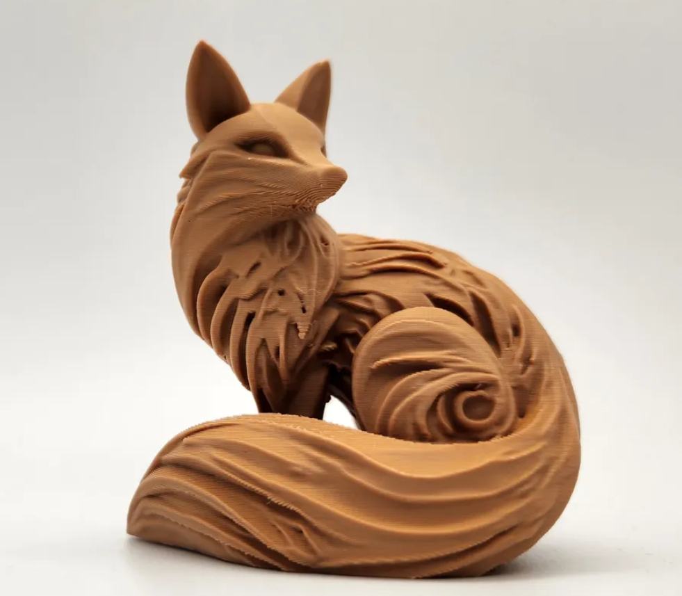 Escultura - Zorro estilo tallado-4