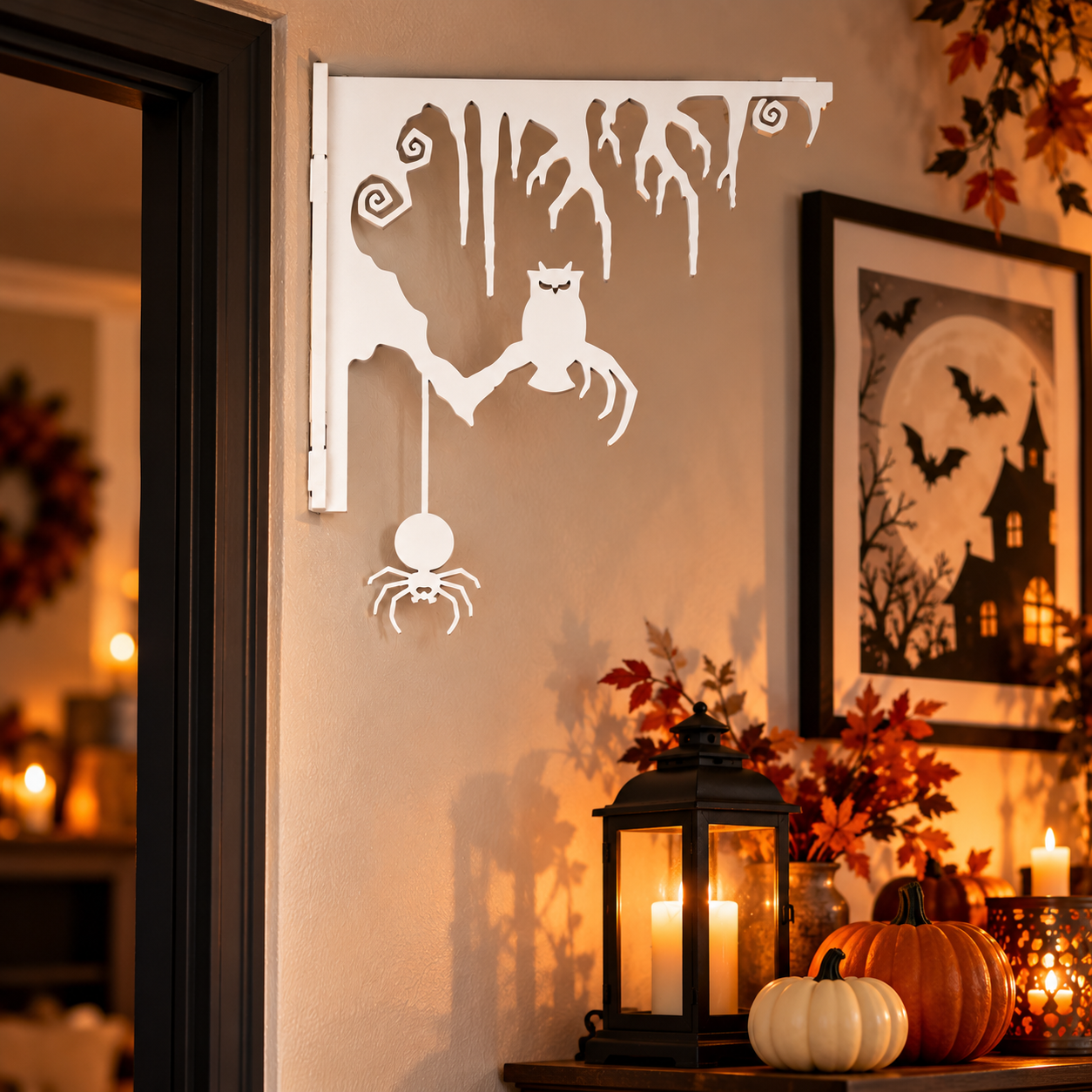 Decoración Halloween Prints Patro - Esquinero Door Corner Blanco-2