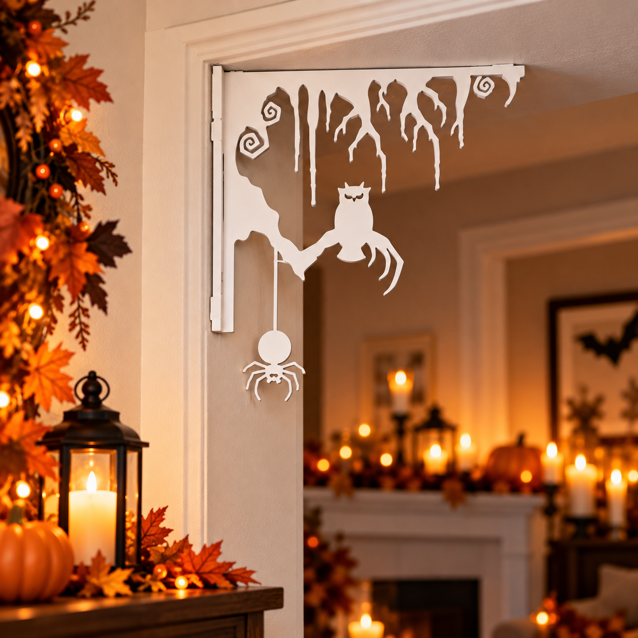 Decoración Halloween Prints Patro - Esquinero Door Corner Blanco-4