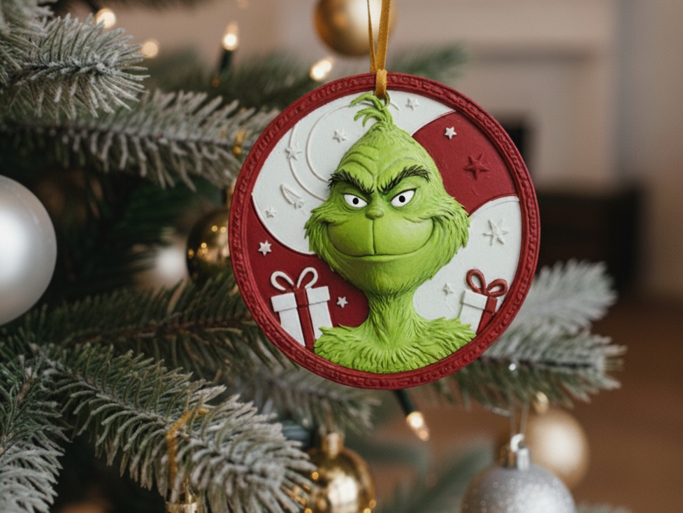 Bola Navidad - Grinch Relieve-3