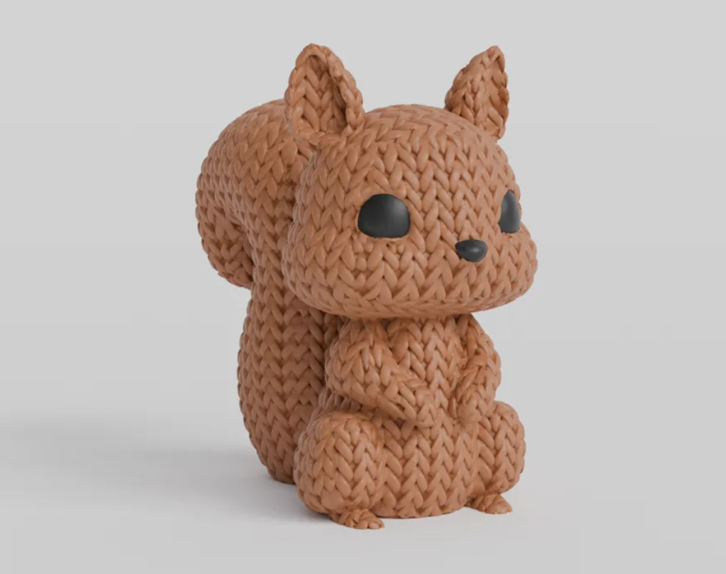 Mini Figura - Ardilla Estilo Tejido-1