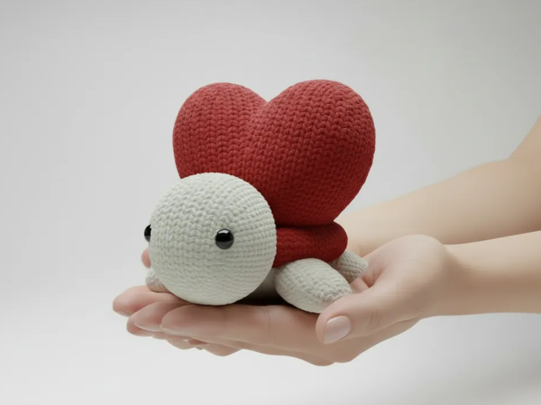 Tortuga de Corazón Tejida - Regalo de San Valentín-2