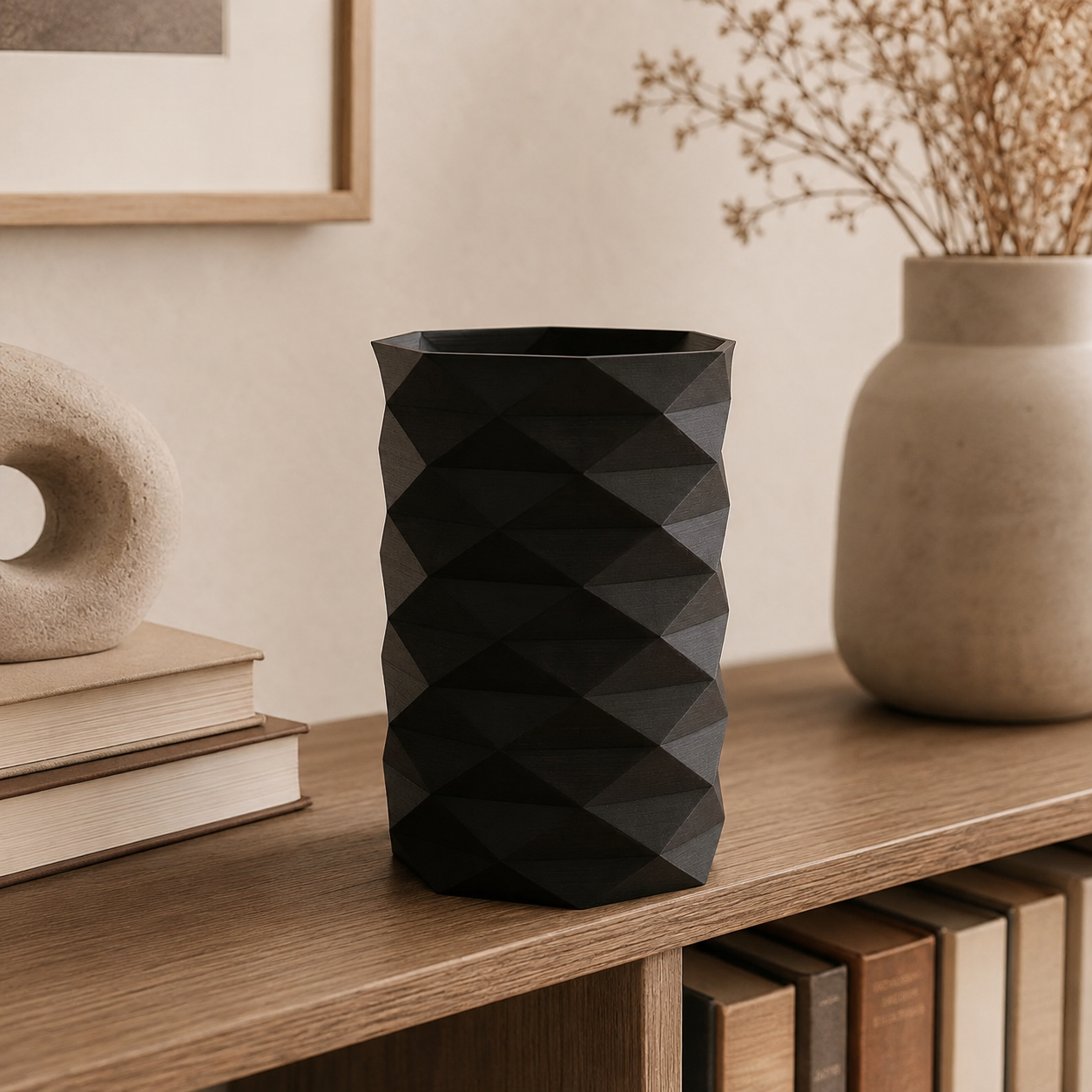 Decoración Elegante Prints Patro - Organizador Moderno Negro-4