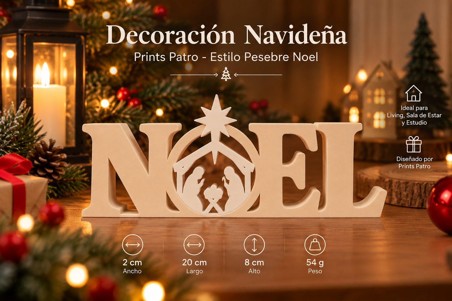 Decoración Navideña Prints Patro - Estilo Pesebre Noel Beige-1