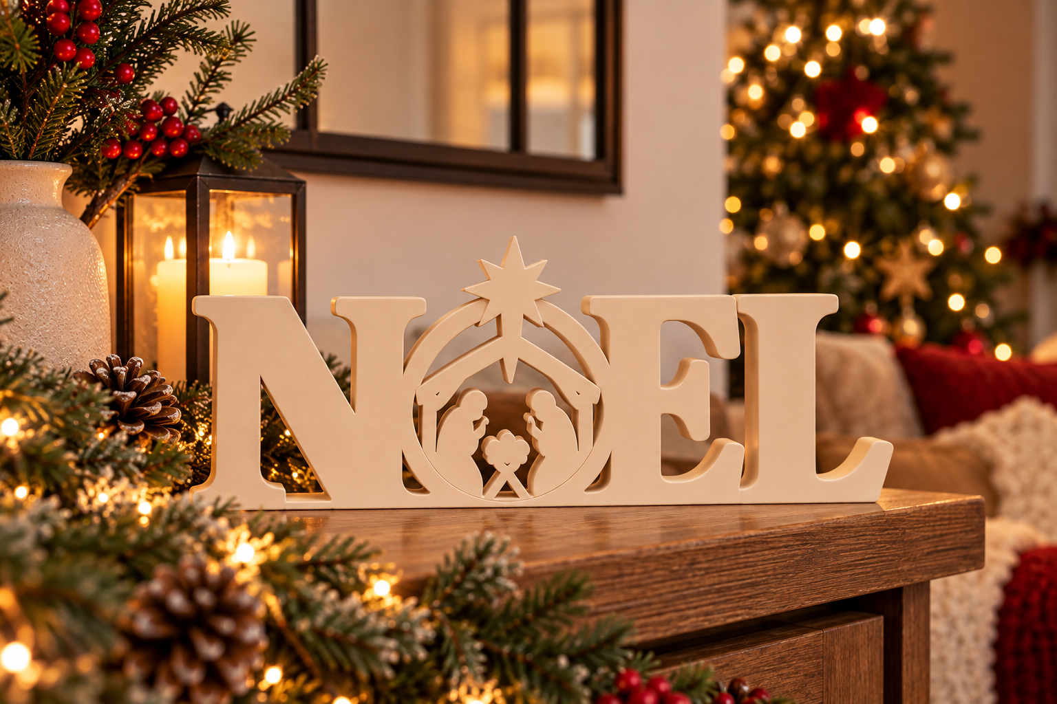 Decoración Navideña Prints Patro - Estilo Pesebre Noel Beige-2