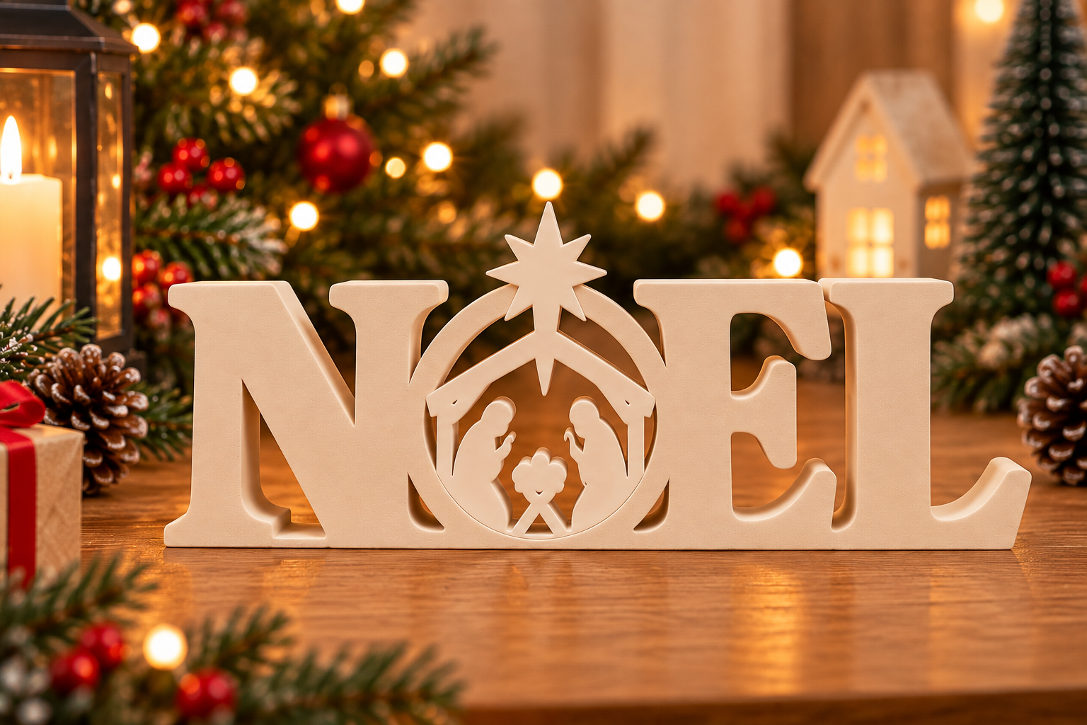 Decoración Navideña Prints Patro - Estilo Pesebre Noel Beige-4