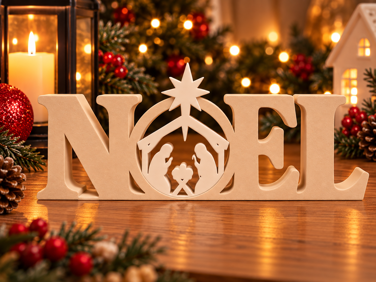 Decoración Navideña Prints Patro - Estilo Pesebre Noel Beige-5