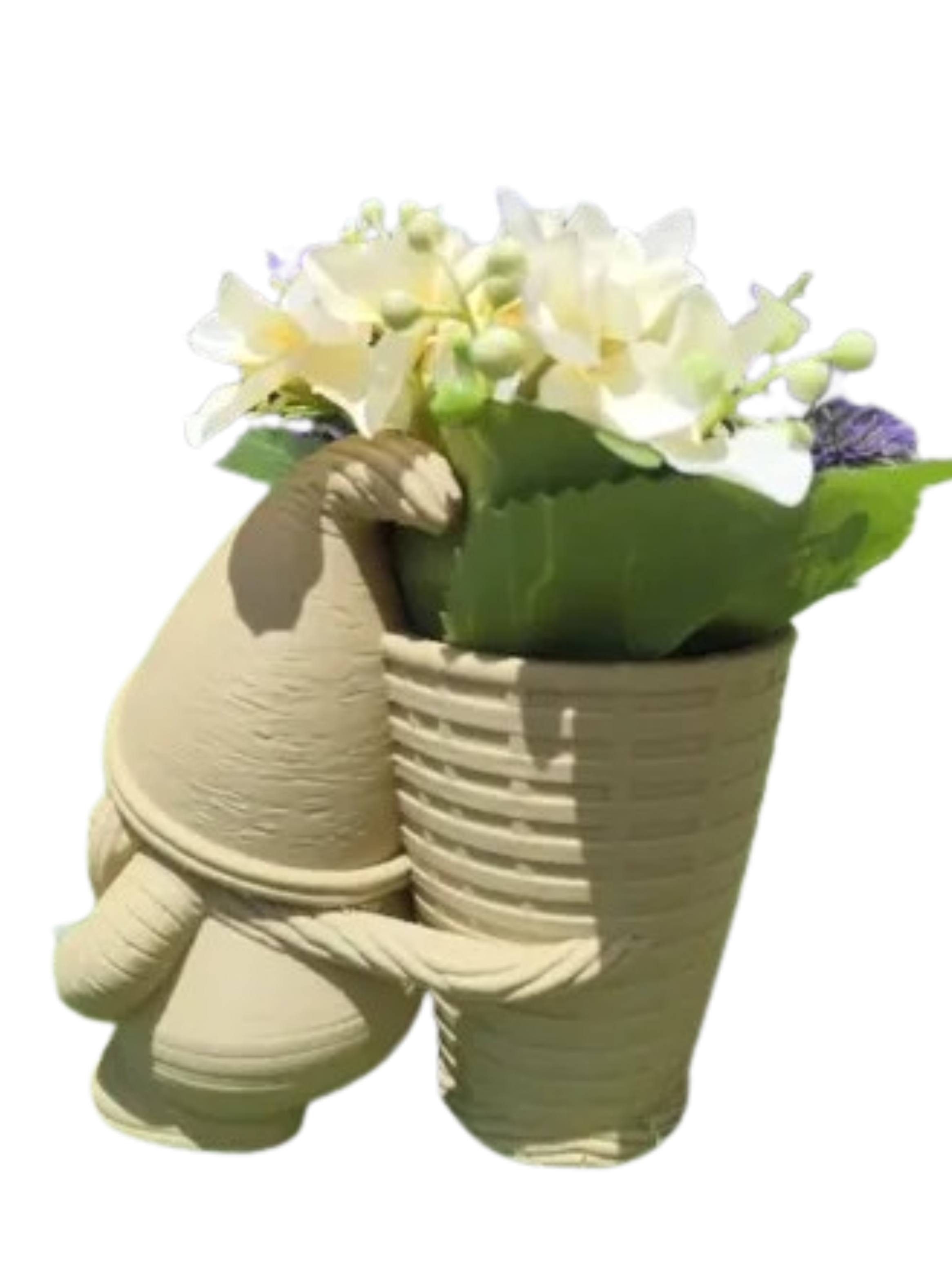 Macetero de gnomo de jardín – Estilo mimbre-2