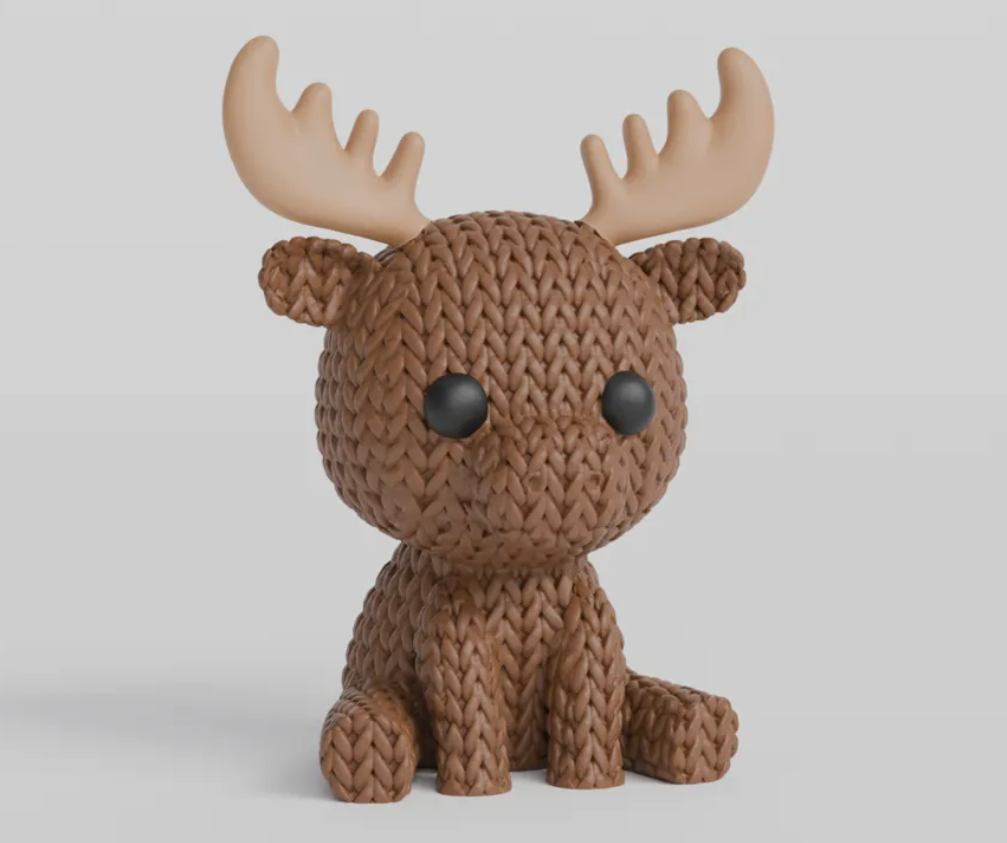 Mini Figura - Alce Estilo Tejido-1