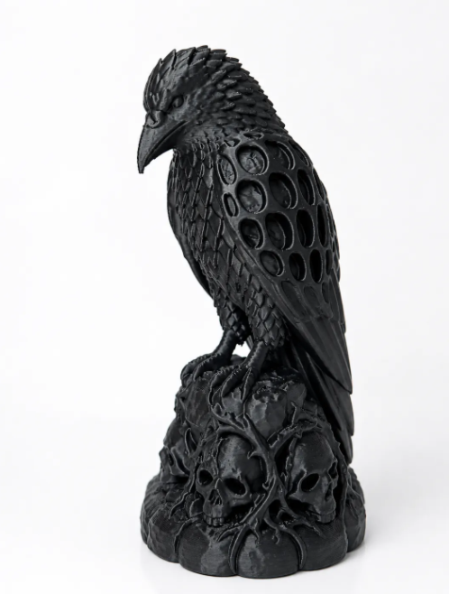 Escultura Elegante Prints Patro- Cuervo Necro-1