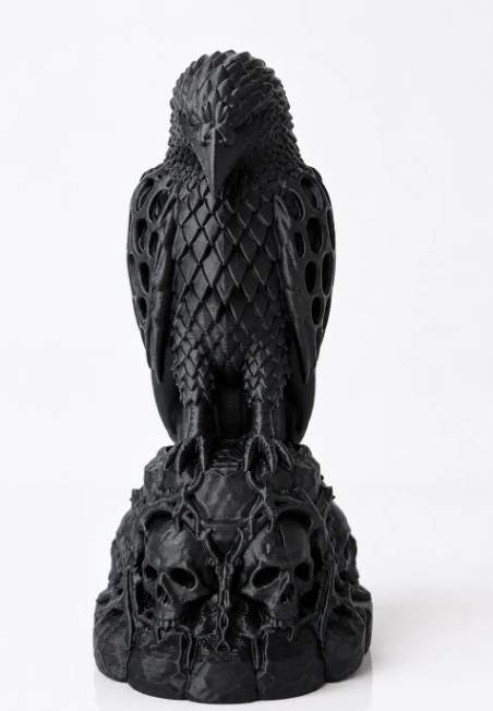 Escultura Elegante Prints Patro- Cuervo Necro-4