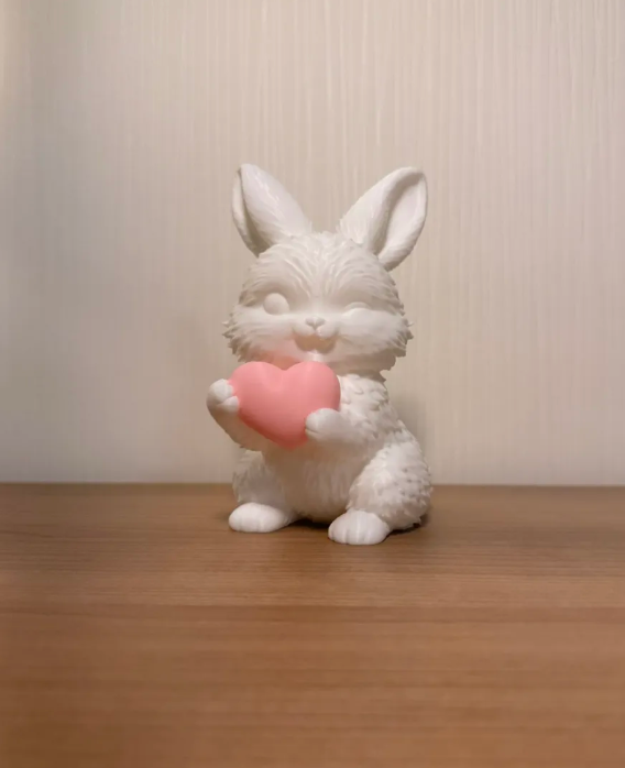 Figura de conejo de pascua con corazón-2