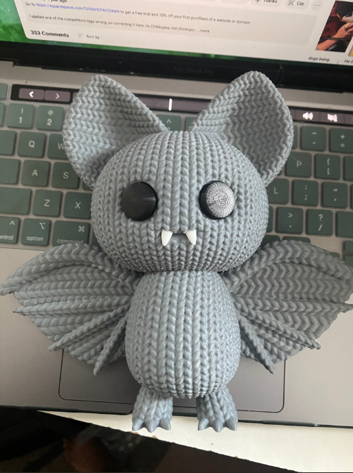 Figura - Murciélago Tejido 3D-2