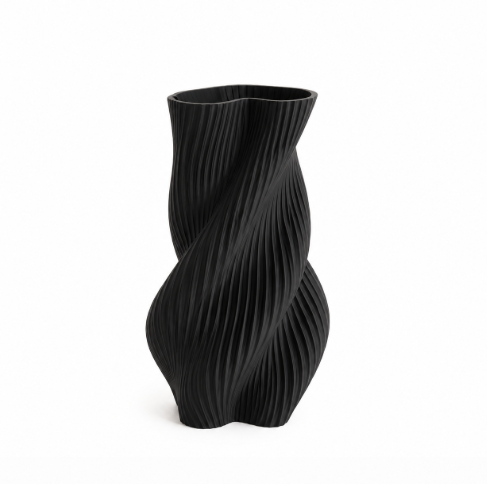 Jarrón en Espiral Beige 15 cm minimalista para el hogar-0