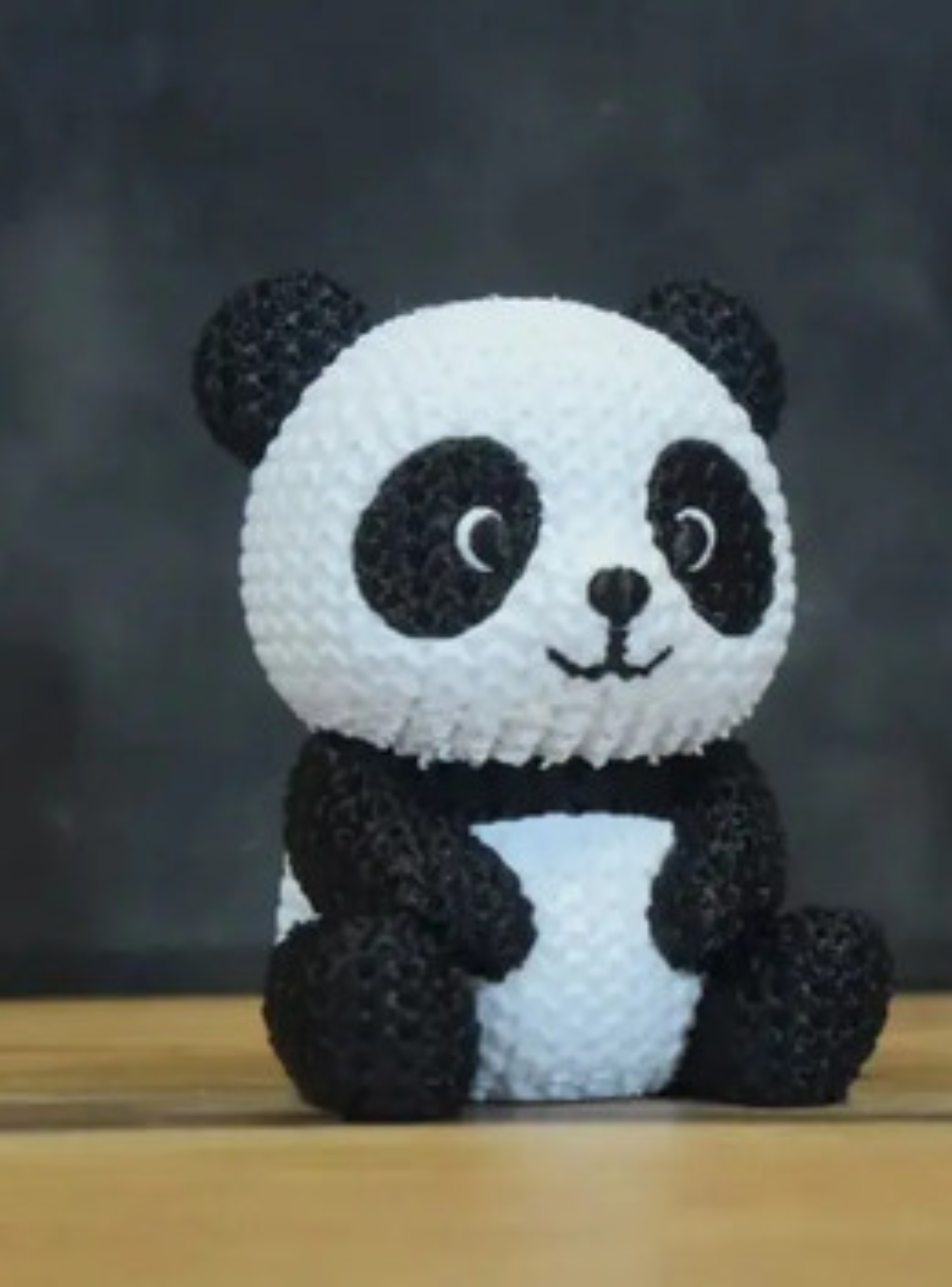 Mini Figura - Panda Estilo Tejido-1