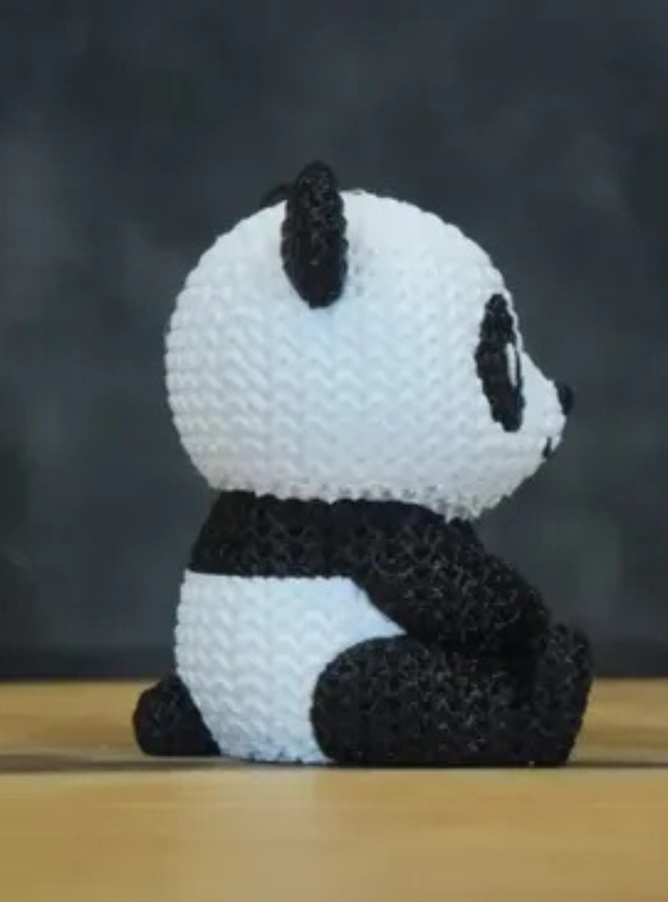 Mini Figura - Panda Estilo Tejido-2