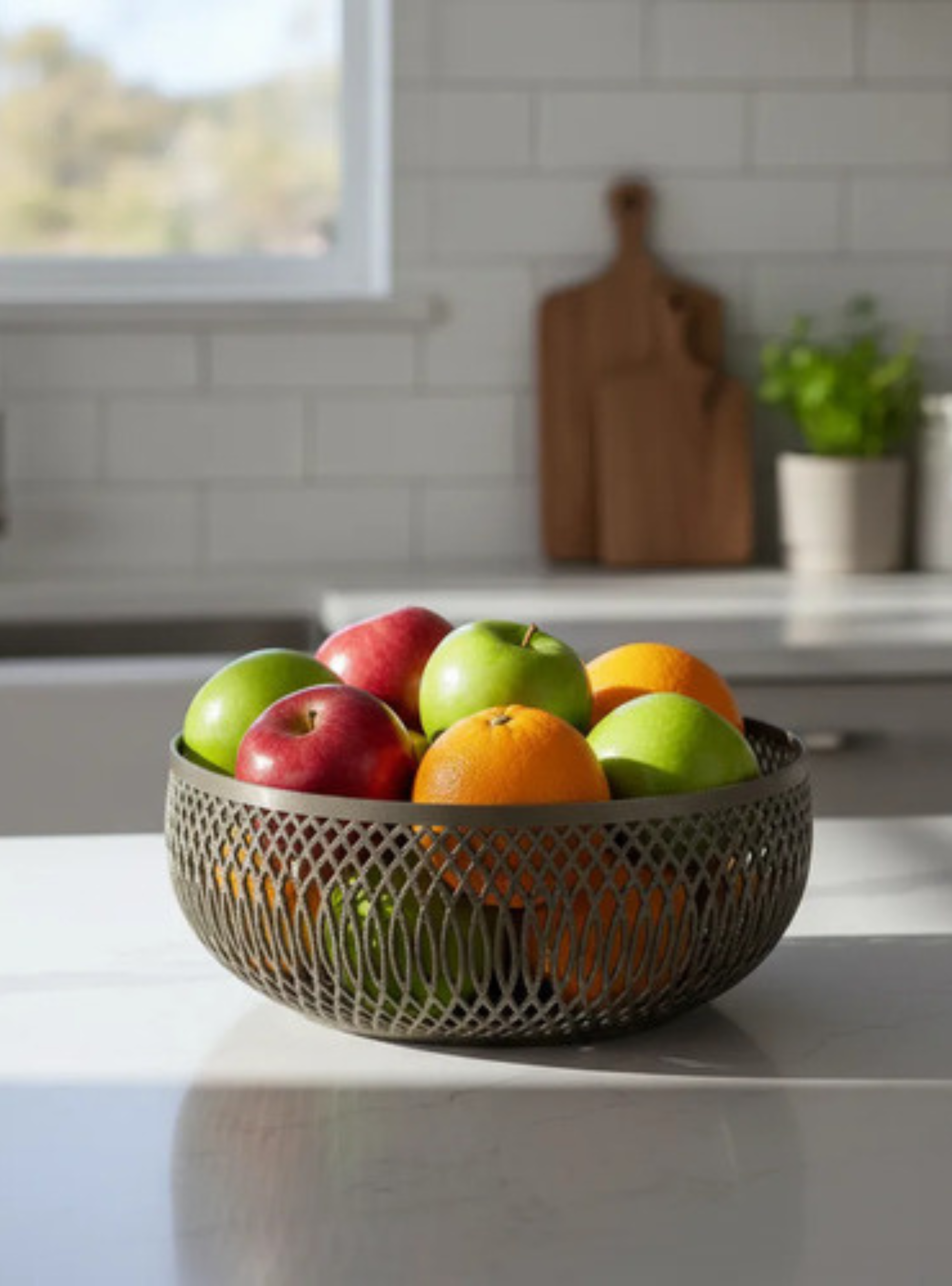 Decoración Elegante Prints Patro - Frutero Estilo Espiral Gris-3