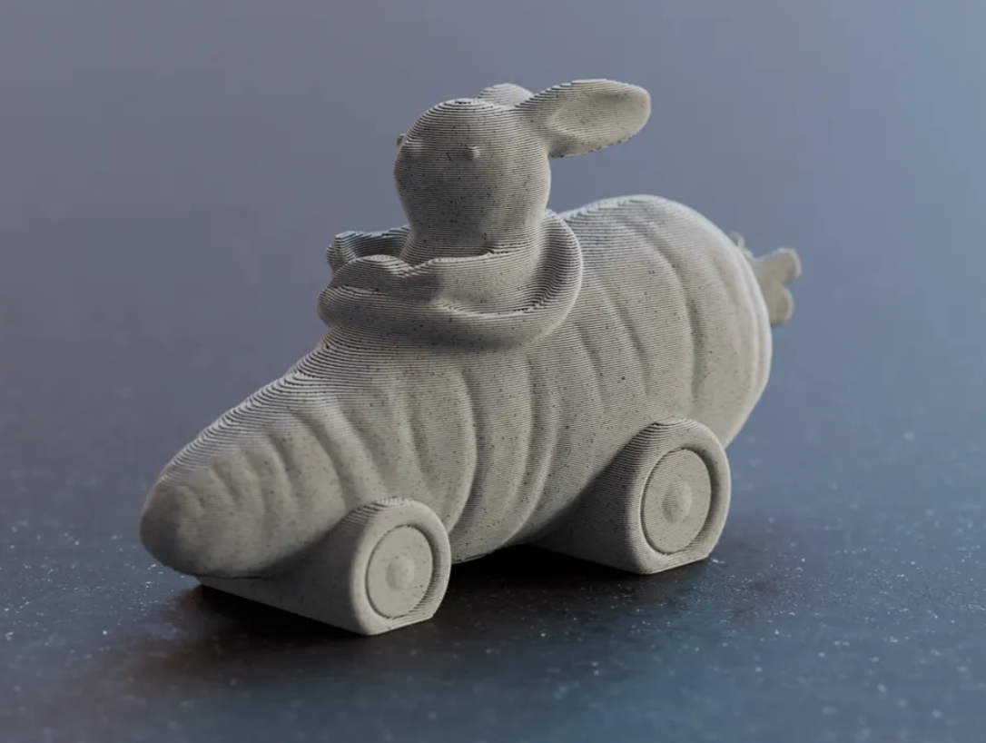 Figura de conejo lindo en carro de  zanahoria-3