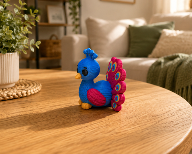 Figura Decorativa Prints Patro- Pavo Real de Punto -5