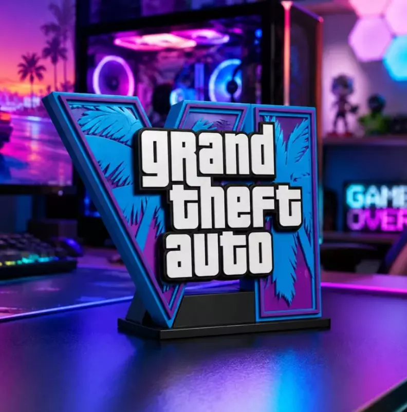 Figura Decorativa Prints Patro de logotipo de GTA VI-2
