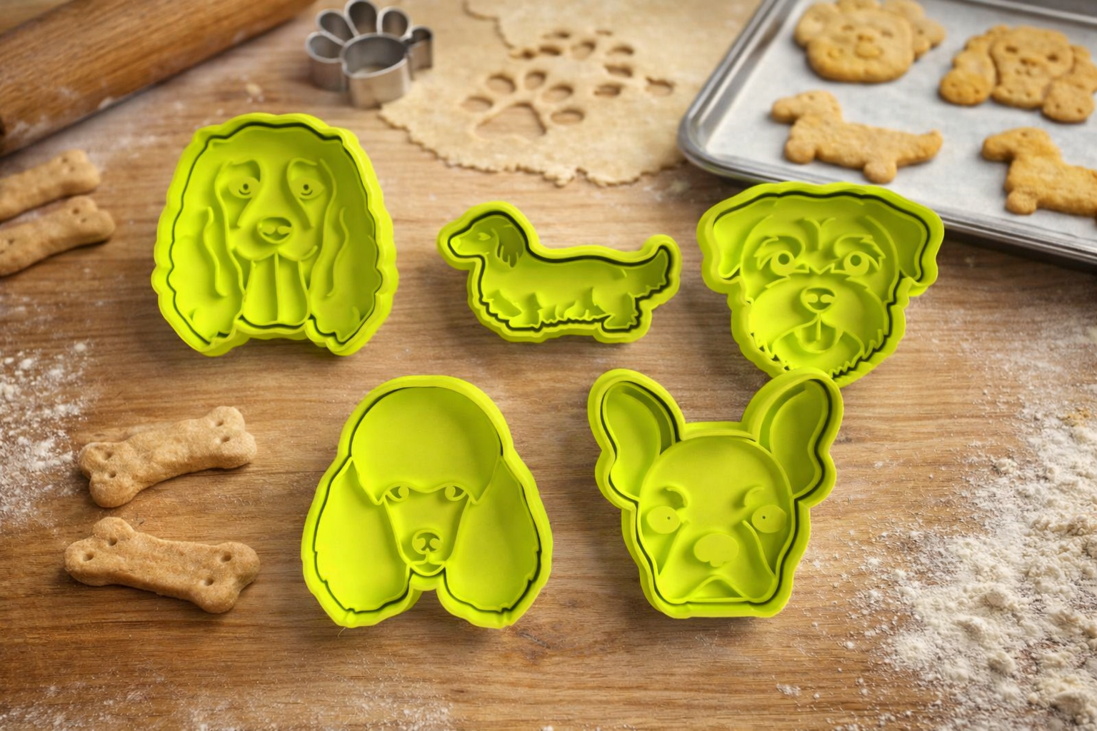 Cortadores de galletas de perros (pack 5 un)-2