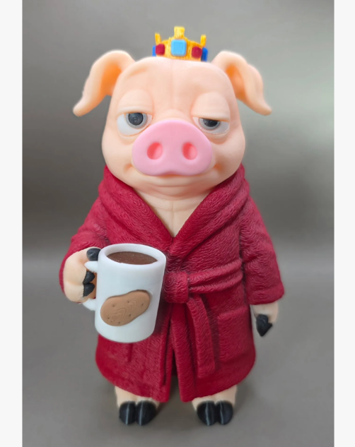 Figura Decorativa Prints Patro- Cerdito Rey -2