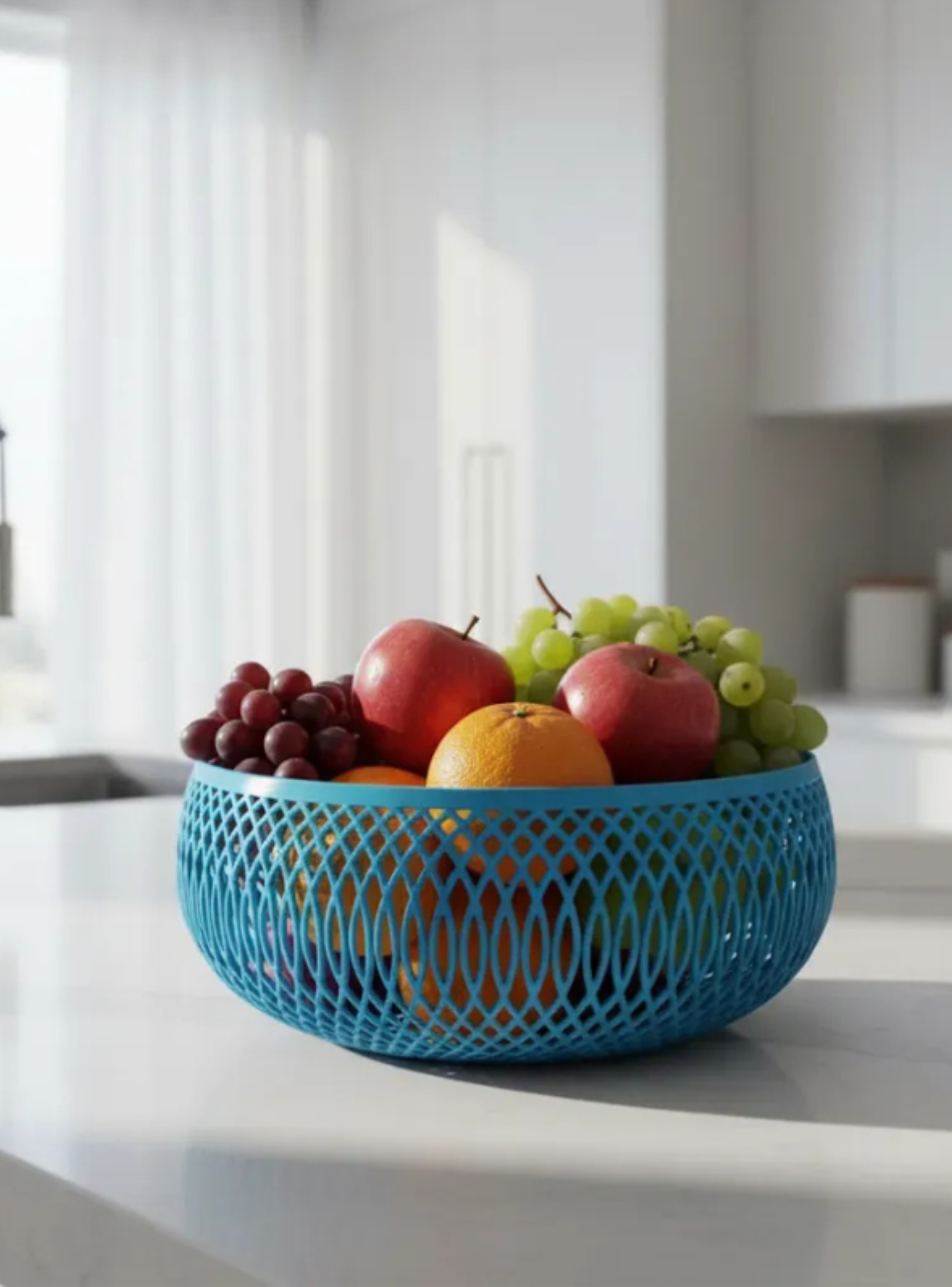 Decoración Elegante Prints Patro - Frutero Estilo Espiral Celeste-3